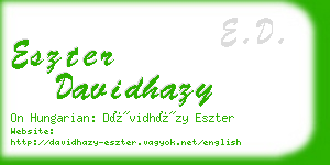 eszter davidhazy business card